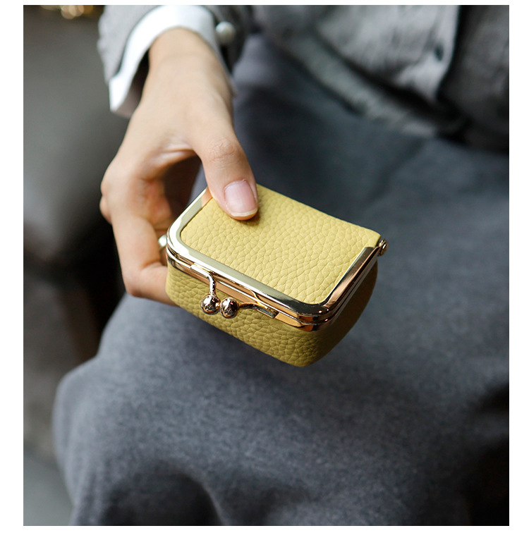 New genuine leather compact gold bag, earphone case, mini ring, necklace, earrings, jewelry bag, coin purse pic 19