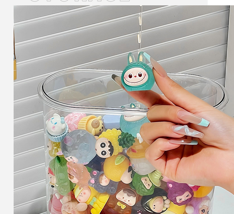 萌宠LABUB小玩偶盲盒DIY密封木盖塑料桌面收纳罐详情13