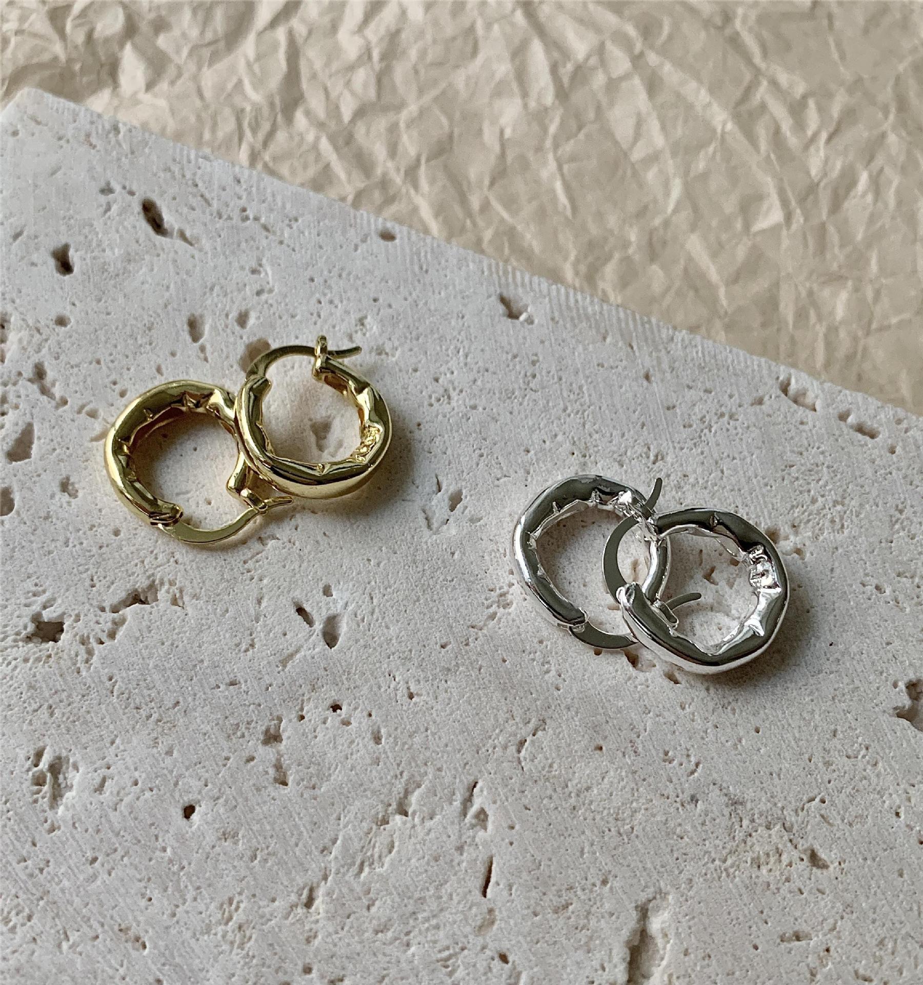 新款冷淡风不规则耳环百搭设计感轻奢气质小众高级秋冬金属耳饰品详情1