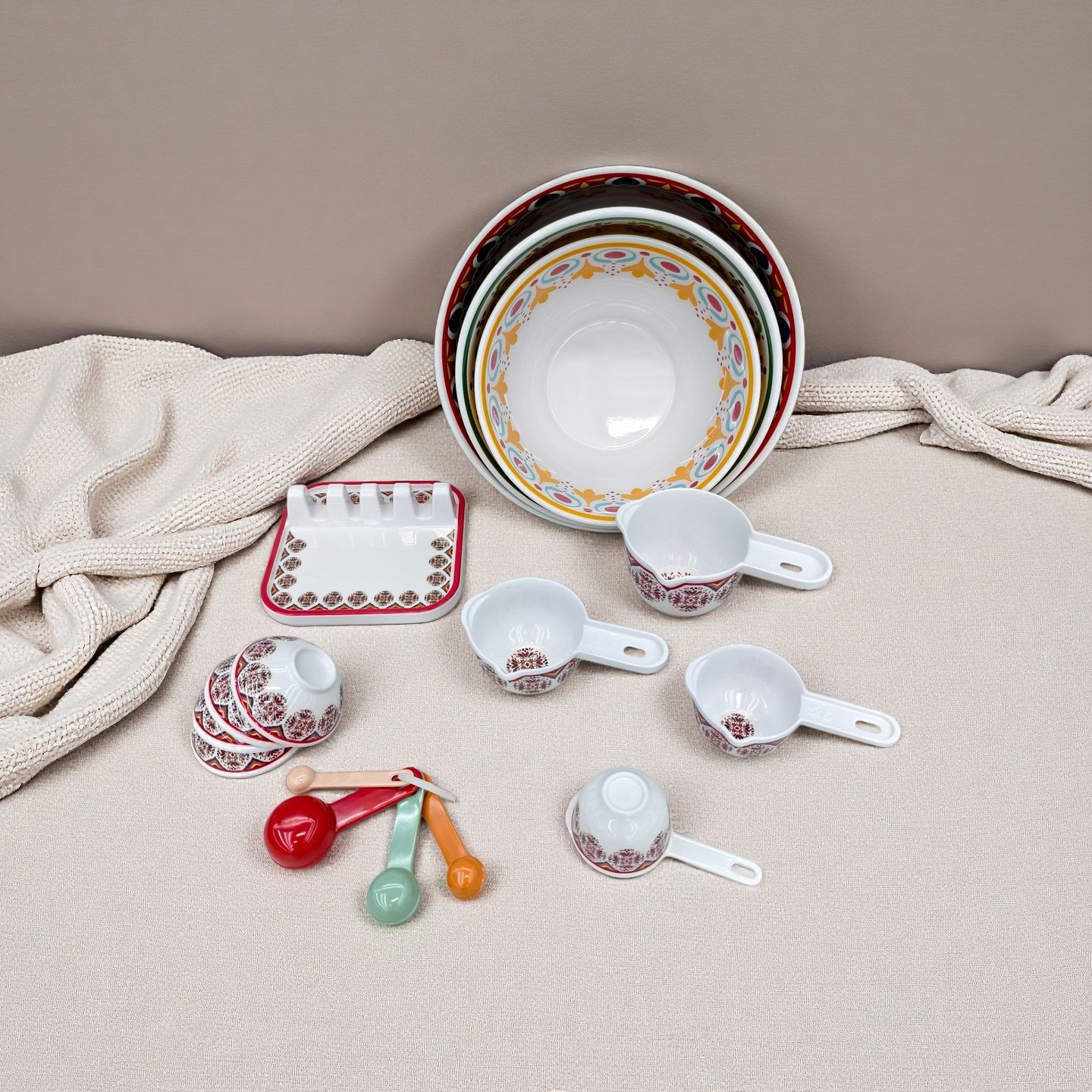 外贸出口密胺餐具轻奢风盘碗碟套装沙拉碗欧式创意柠檬花边盘批发详情6