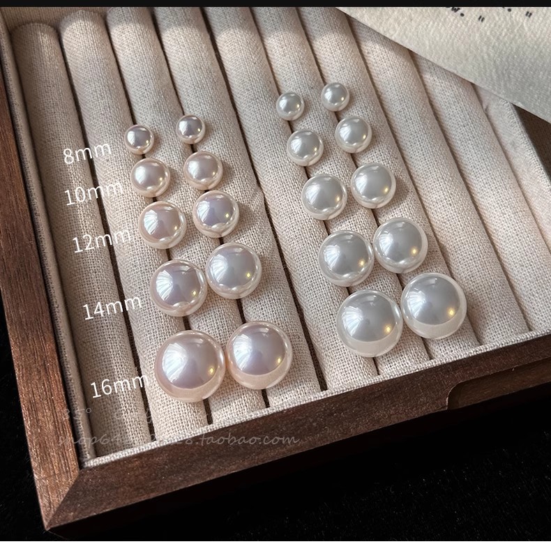 925 Silver Needle Steamed Bun Pearl ear studs for ear piercing, high-end light luxury style earrings, niche and versatile ear clips and earrings pic 12