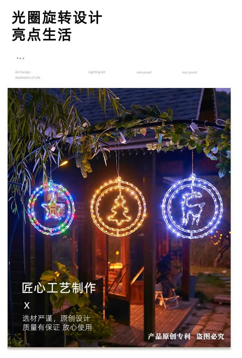 2024亚马逊新款圣诞LED灯串场景布置氛围装饰8功能带遥控皮线彩灯详情12