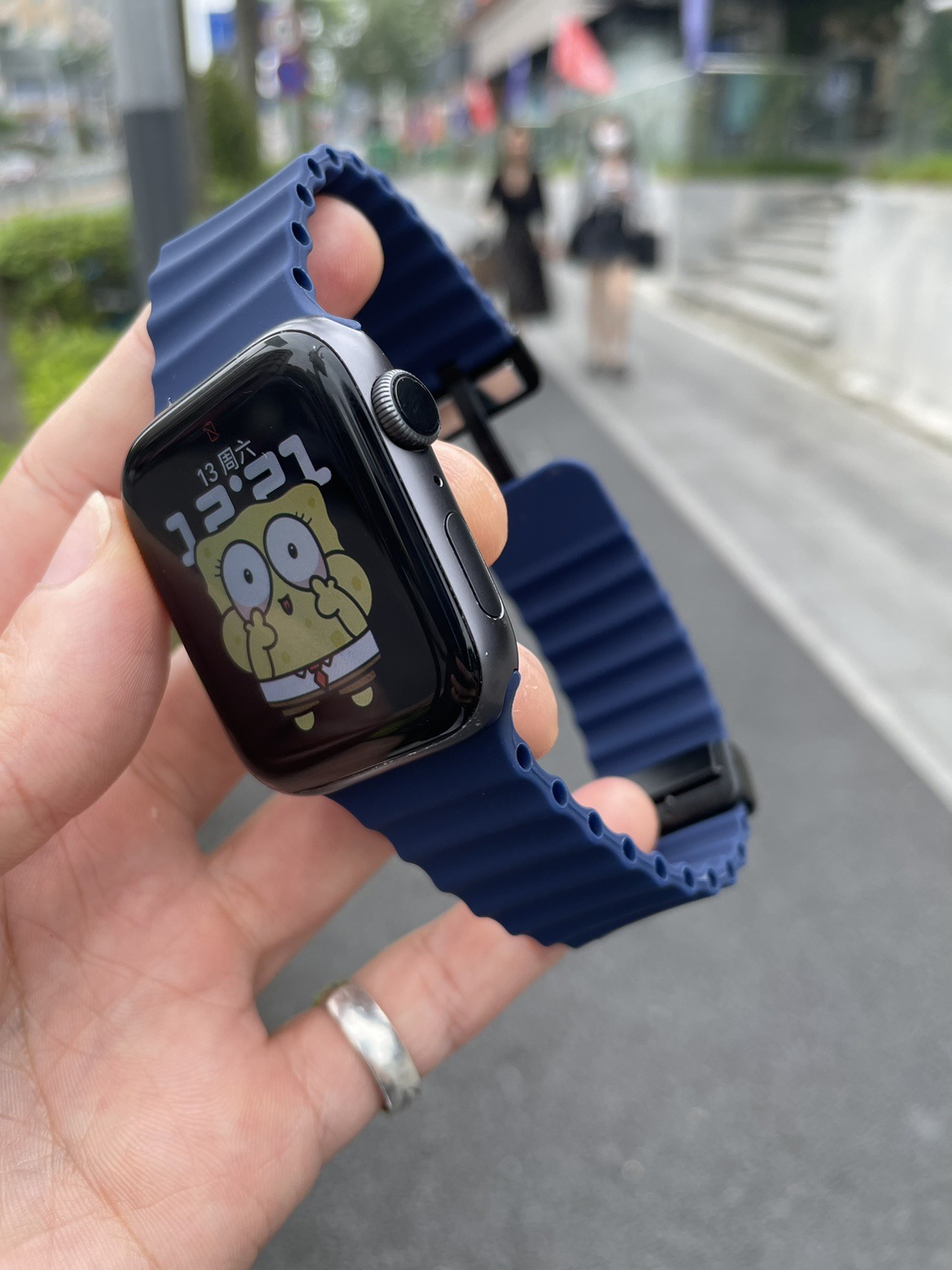 新款海洋透气硅胶磁吸简约适用苹果手表带AppleWatch456iwatch789详情12