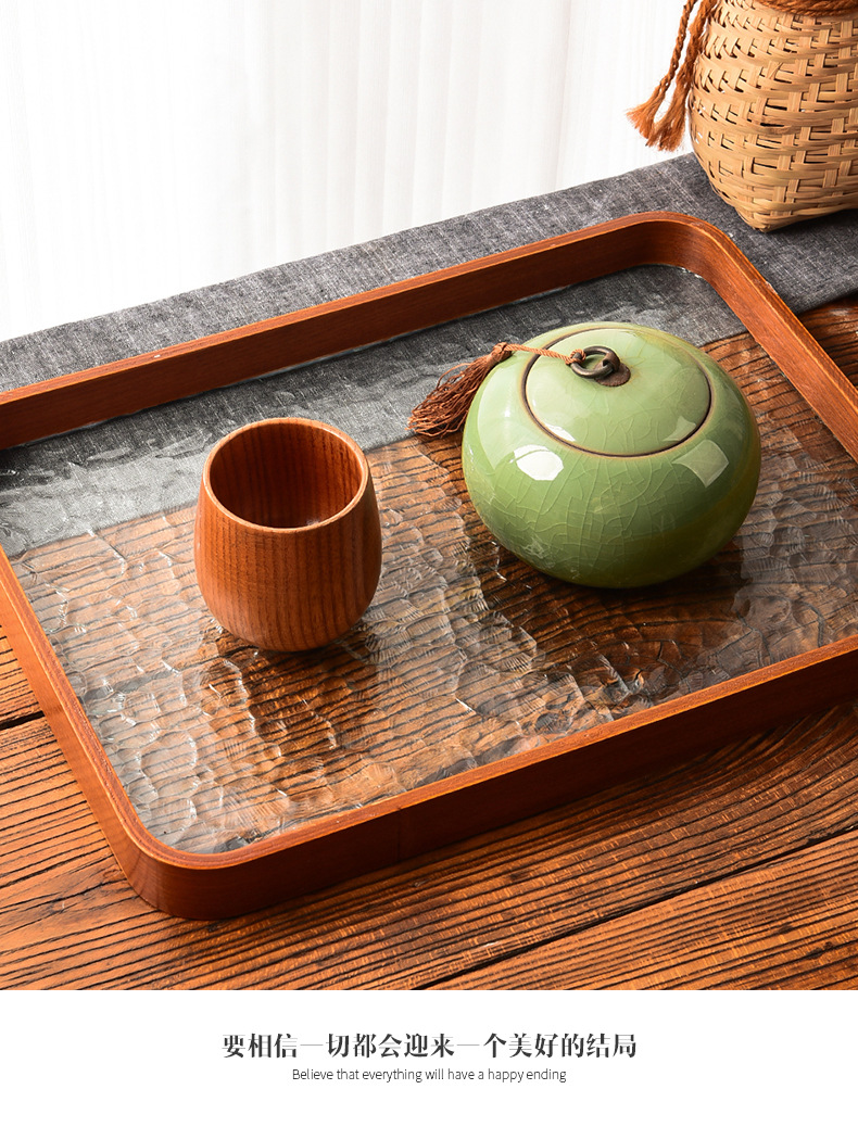 木质茶杯茶具茶盘托盘长方形2024新款家用小型轻奢高档放钥匙托盘详情13