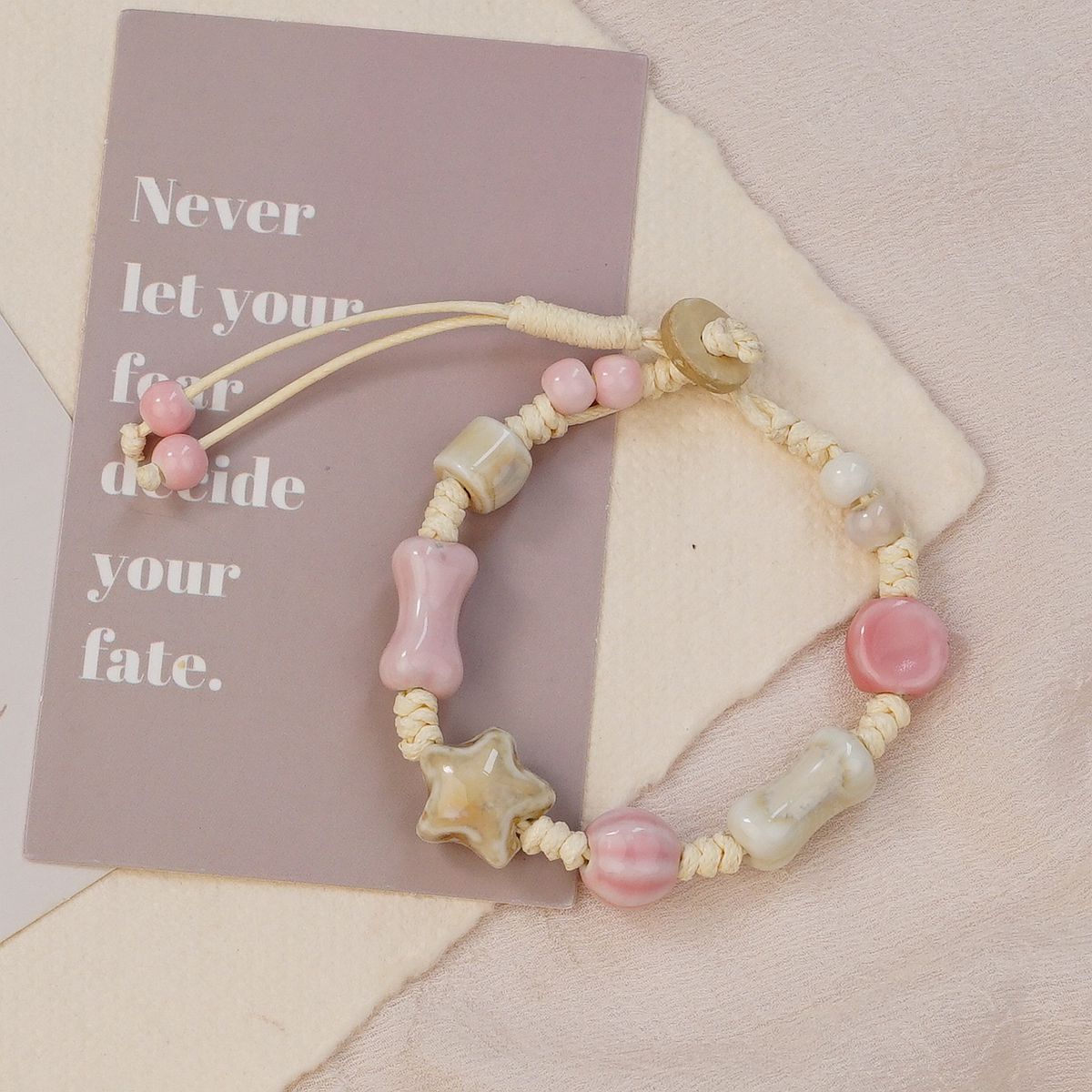 Jingdezhen ceramic bracelet wholesale, fresh, sweet, heavy woven rope, star niche bracelet accessories wholesale pic 6