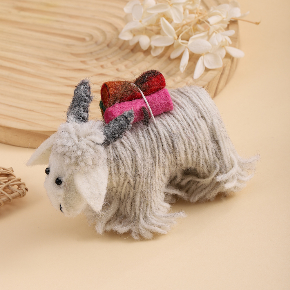 羚羊尼泊尔羊毛毡挂件可爱立体毛绒仔挂件车载钥匙扣挂饰包包挂件详情5