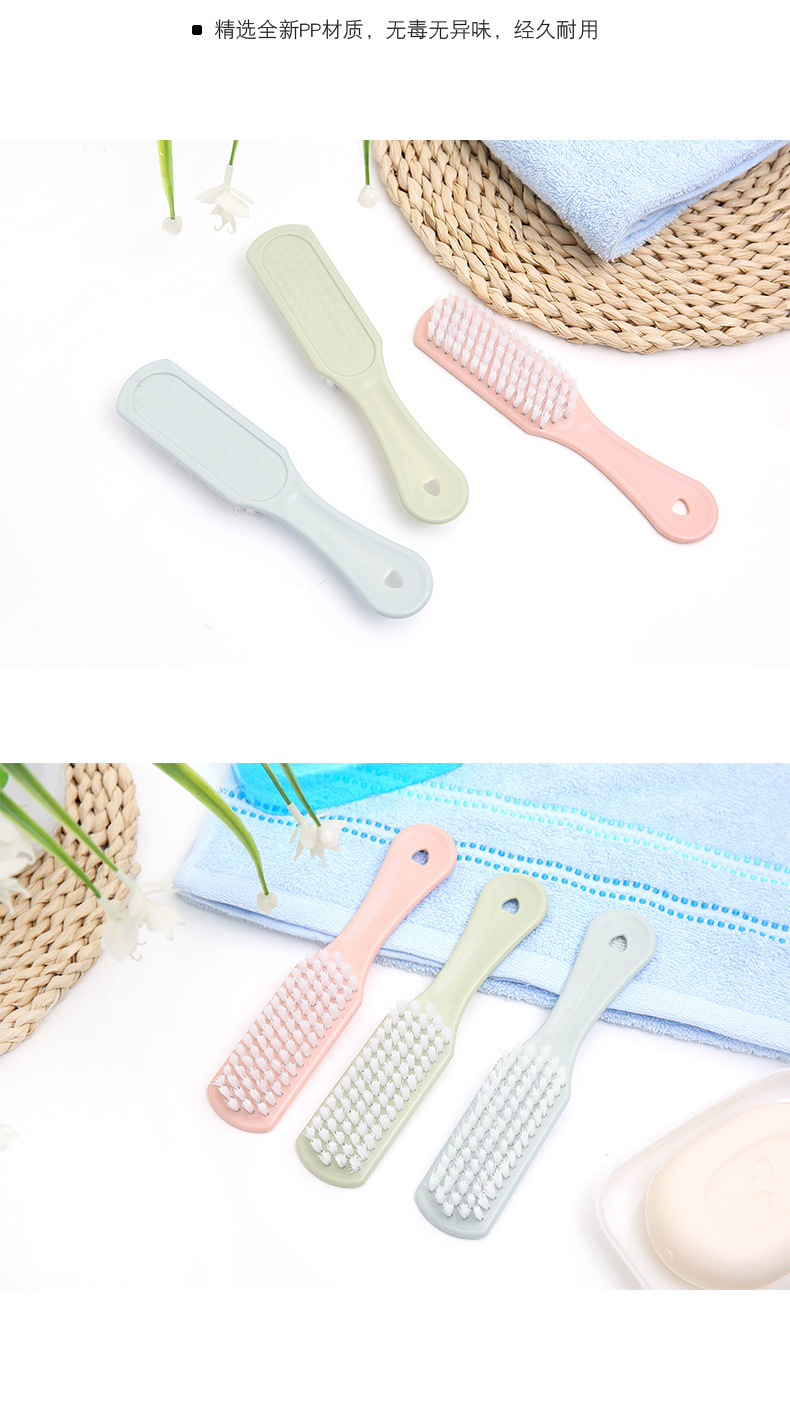 Plain plastic small brush for stain removal, laundry brush, shoe cleaning brush, long-handled soft bristles, hanging clothes brush and shoe brush pic 10
