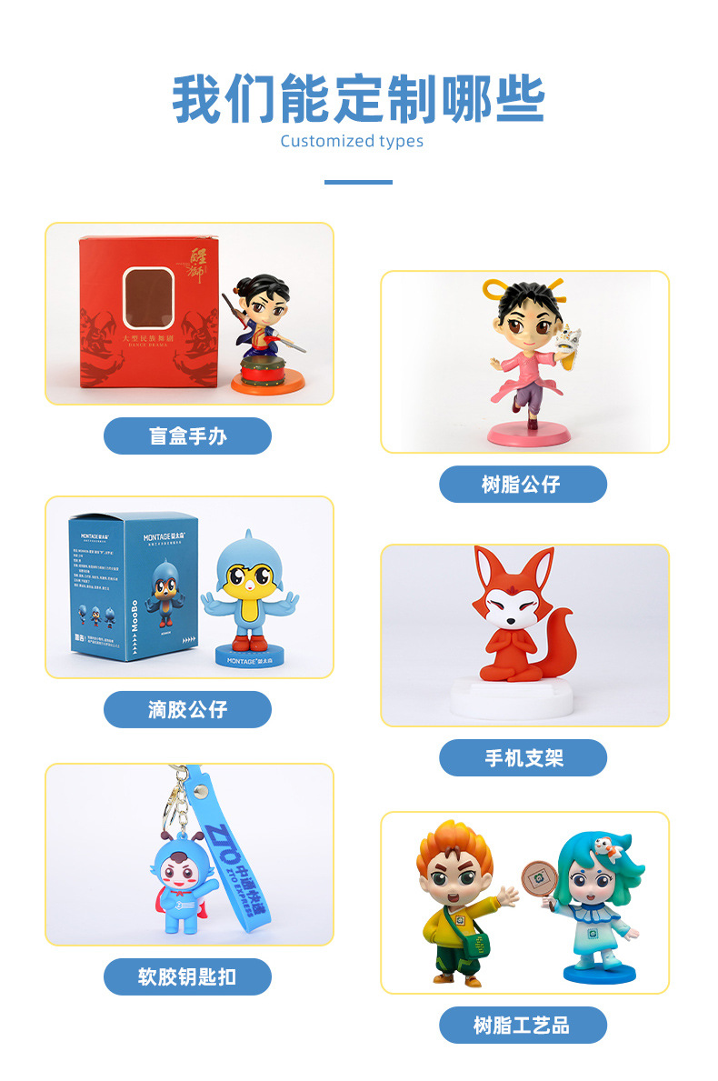 PVC公仔定制滴胶公仔盲盒手办定做树脂摆件潮玩盲盒公仔企业IP订详情9