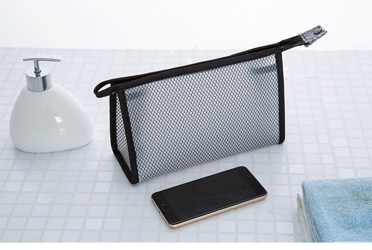 Transparent cosmetic bag, travel storage bag, portable PVC grid toiletry bag, waterproof travel cosmetic supplies storage bag pic 10