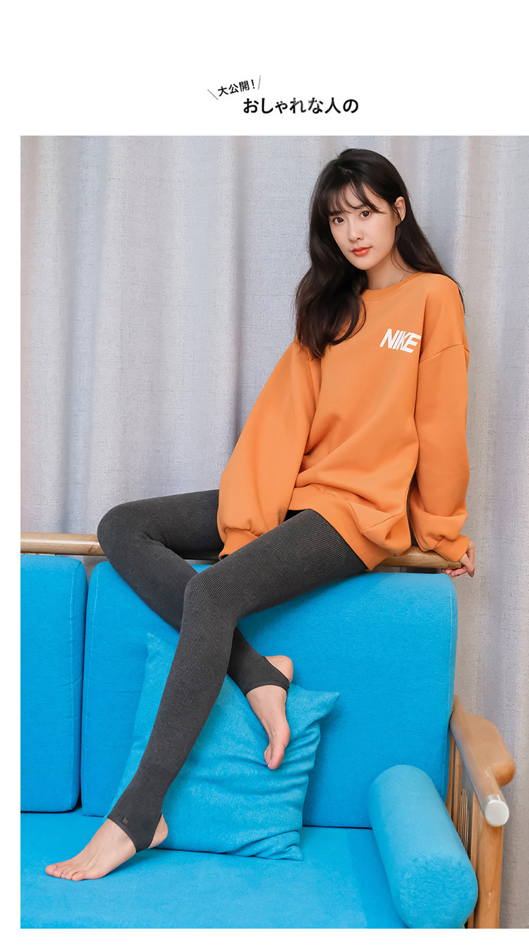 羊绒打底裤女外穿秋冬加绒加厚连裤袜高腰保暖棉裤竖条踩脚打底袜详情34