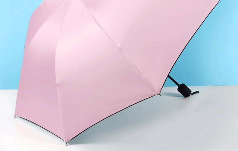 Automatic UV umbrella advertisement, sunshade umbrella, black rubber folding umbrella, sun protection umbrella, UV protection wholesale, can be printed with LOGO pic 15