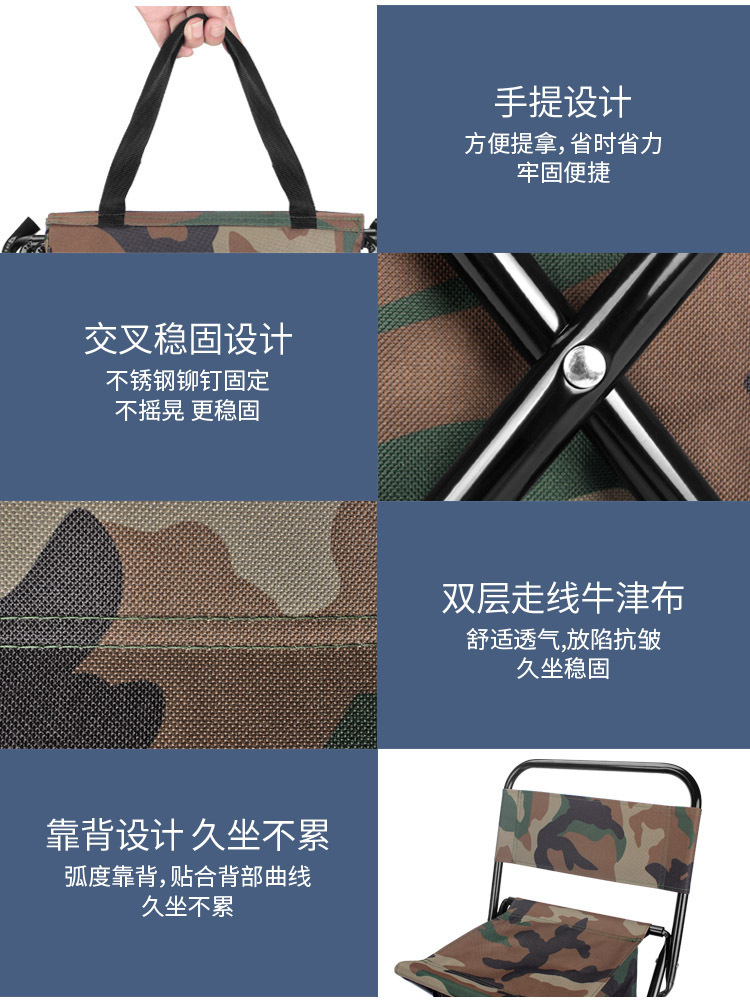 户外折叠钓鱼椅美术生小马扎野营便携超轻靠背凳带储物包野钓板凳详情11