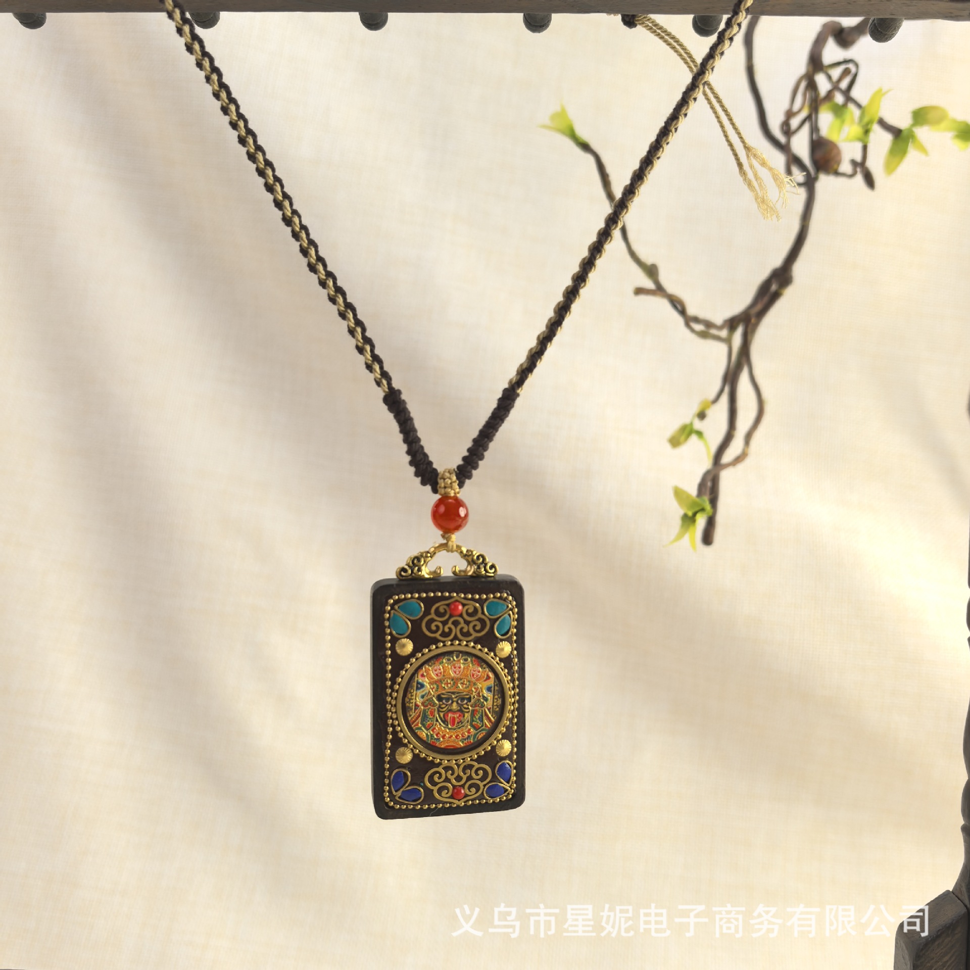 Nepalese Thangka pendant for men, green Tara Manjusri Bodhisattva, esandalwood Buddha amulet, retro necklace, sweater chain pendant for women pic 20