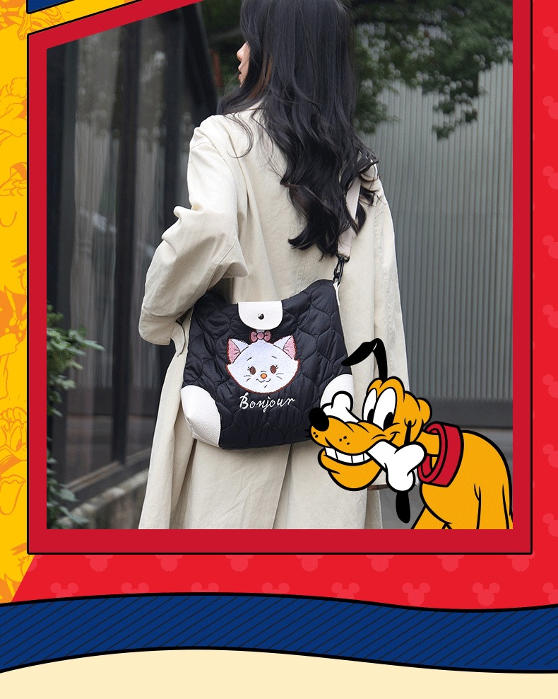 2025新款米奇刺绣绗缝包包女卡通时尚尼龙环保休闲手提旅行单肩包详情10