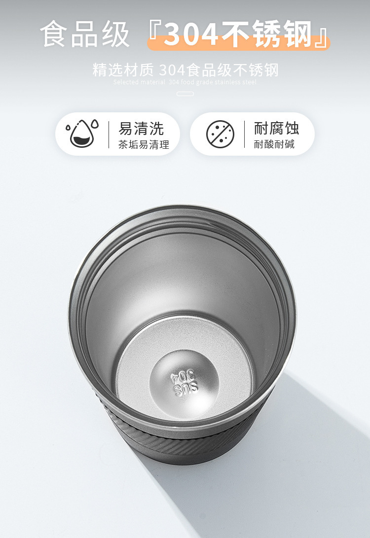 Cross-border leather case coffee cups for men and women, portable office car gifts, travel cups, 304 stainless steel insulated cups, logo pic 12