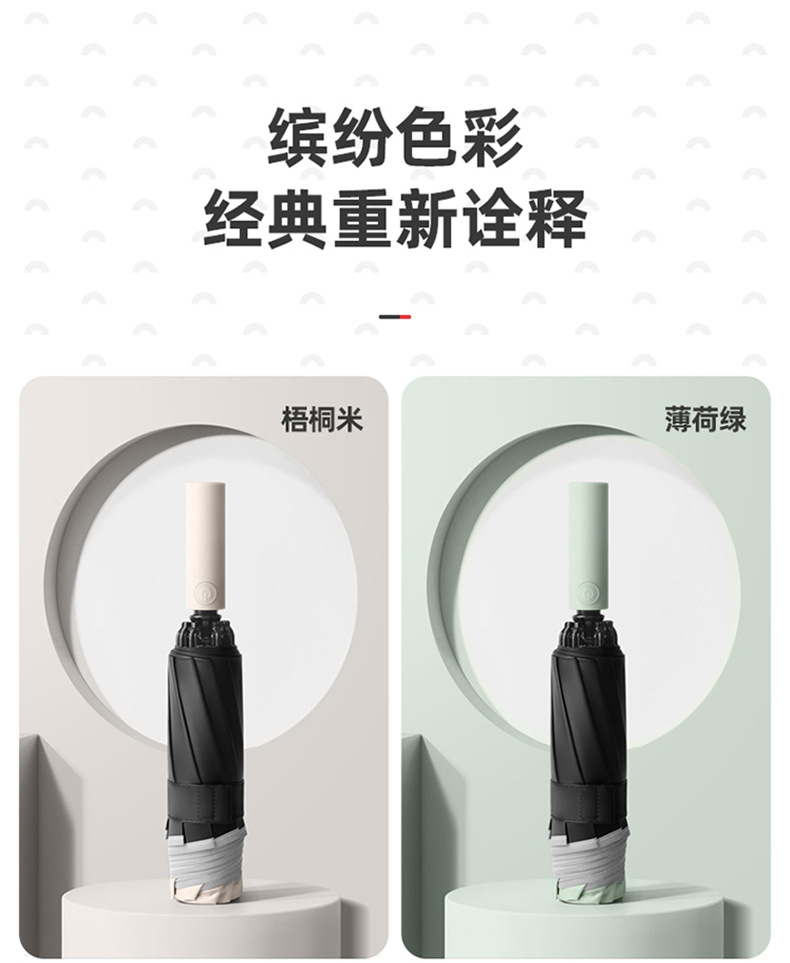 全自动大号折叠反向伞批发晴雨两用黑胶雨伞防晒防紫外线伞礼品伞详情15