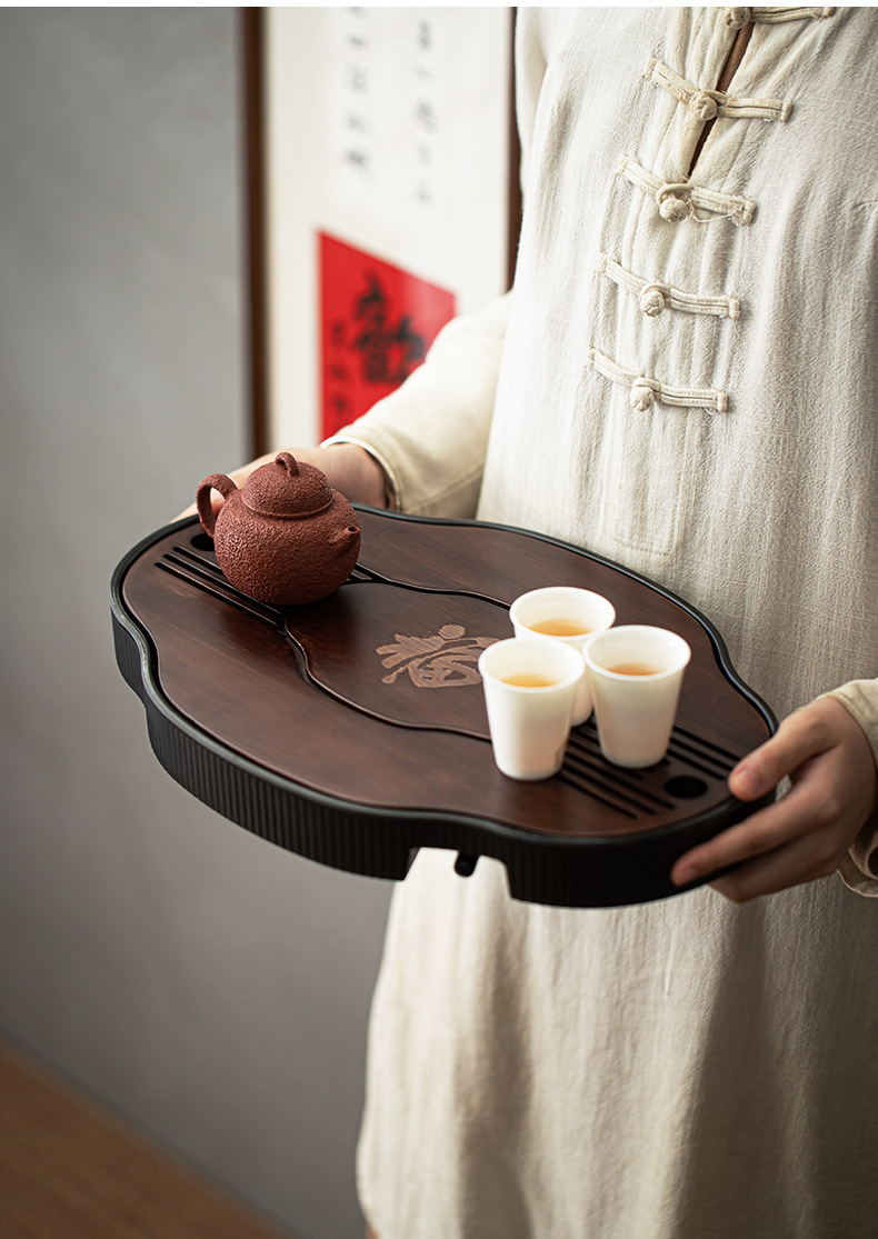 茶盘家用小型沥储水式茶台功夫茶具轻奢现代竹茶海简约干泡台托盘详情25