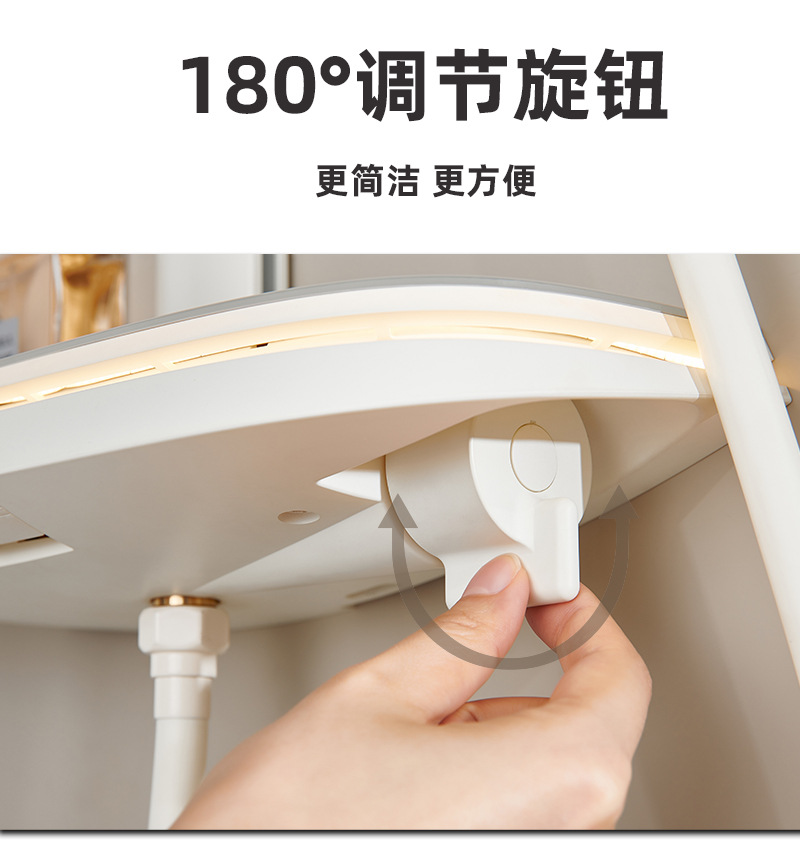 奶油风奶白色淋浴花洒套装恒温淋雨浴家用沐浴卫浴数显增压花洒头详情12