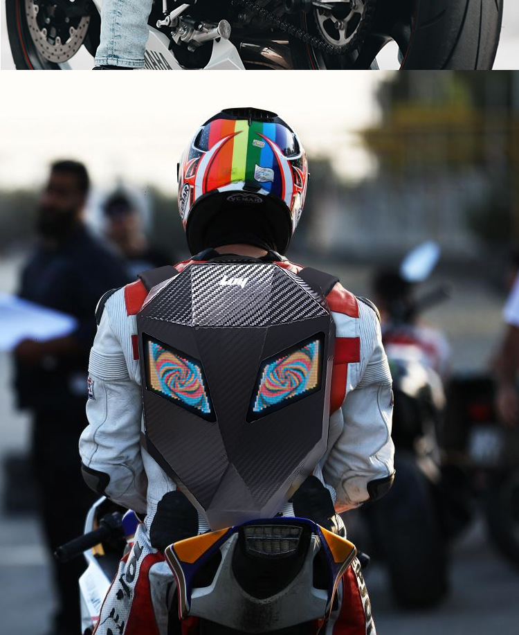 LED BACKPACK背包LED发光骑行机车头盔包防水蓝牙手机APP设置眼睛详情14