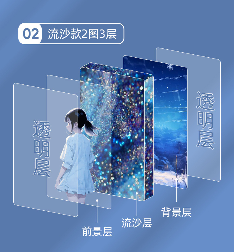 亚克力冰箱贴定制卡通动漫亚克力流沙订做卡砖票根谷子流沙冰箱贴详情9