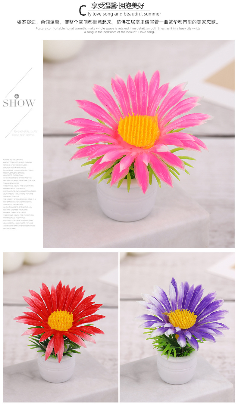 微景观仿真绿植盆栽批发 太阳花迷你盆栽装饰摆件办公卓布置盆景详情8