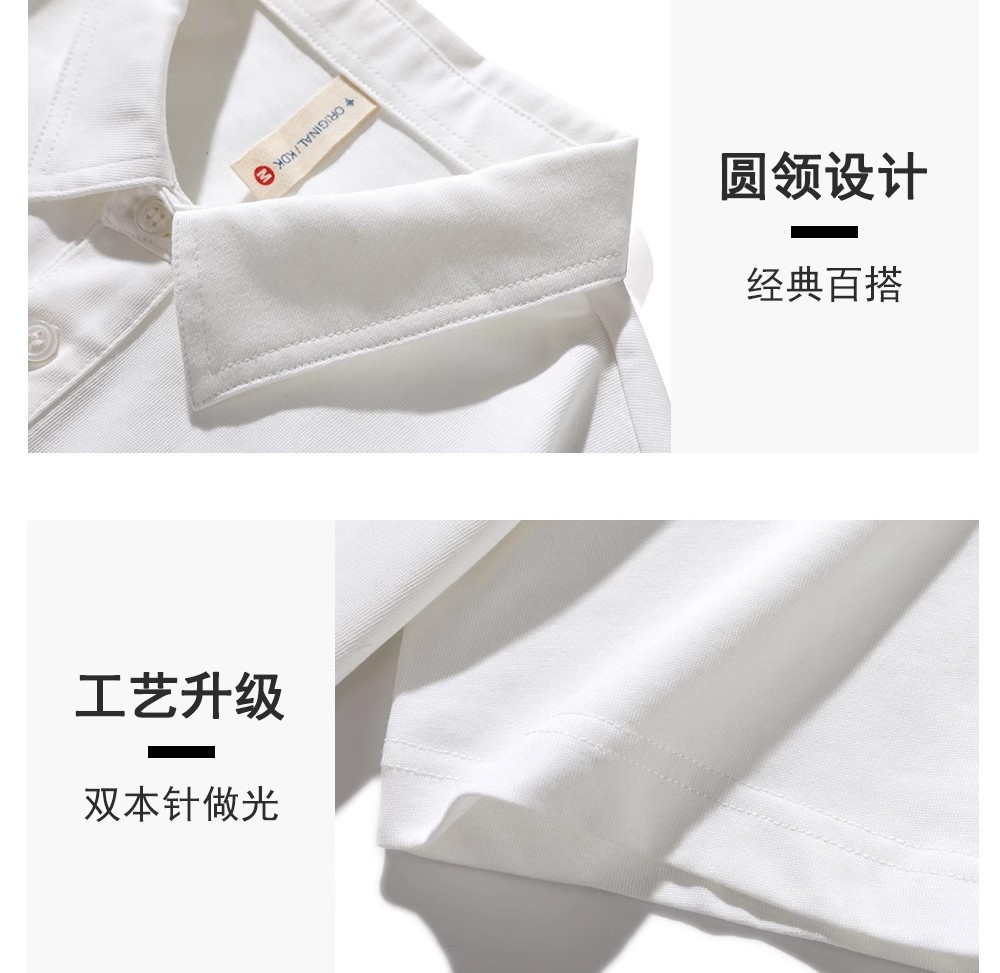 Heavyweight white g foreign trade short-sleeved POLO shirt for men, summer loose, young Paul American design sense, T cross-border black pic 7