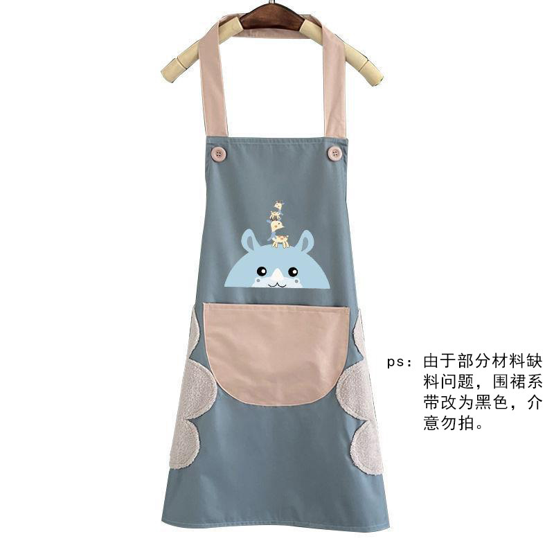 擦手围裙女厨房家用防水防油2025新款餐饮专用网红工作服免洗围腰详情5