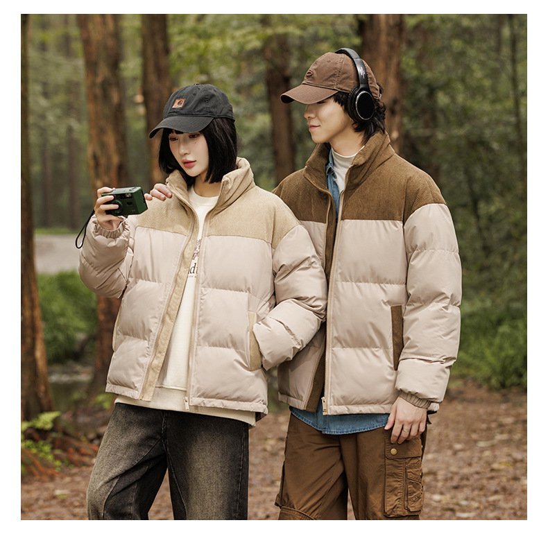 New winter fleece cotton-padded jackets for both men and women, thickened and warm cotton-padded jackets, couple bread jackets, and trendy color-blocked cotton-padded jackets pic 21