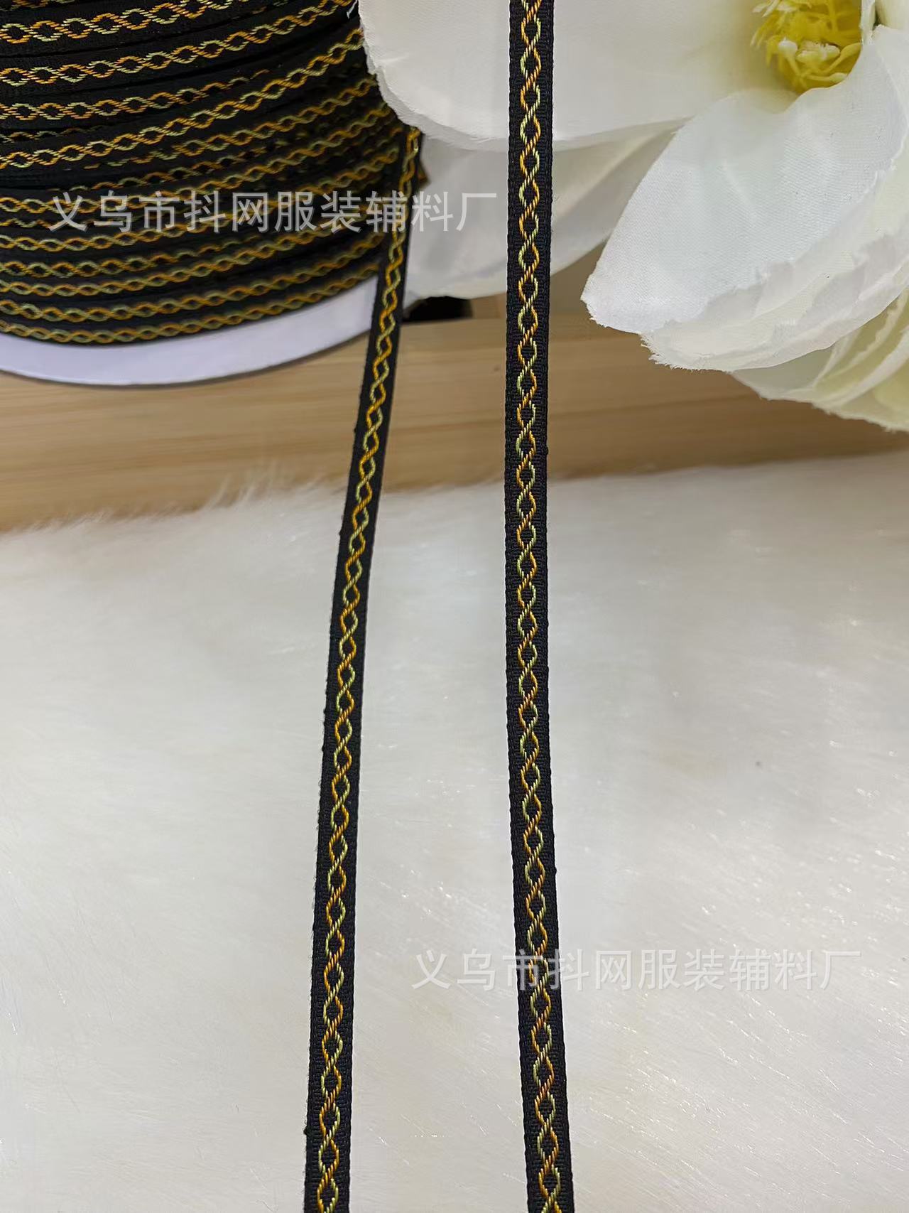Wholesale of 0.6CM new three-color gold-edge webbing, red and green striped Christmas ribbon gifts, diy packaging, accessories and ribbons pic 4