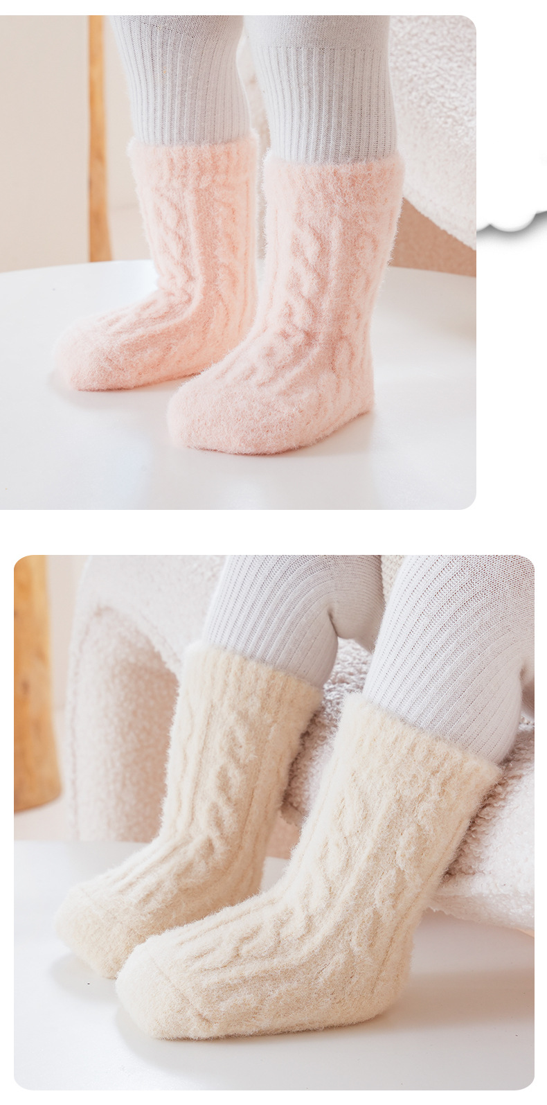 2025宝宝中筒袜冬季加绒加厚婴儿新生儿袜子保暖澳绒儿童袜不勒腿详情12