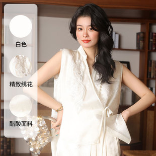 New Chinese-style summer white dress for women, long dress with texture, improved traditional Chinese style, cheongsam, lace and three-dimensional embroidery pic 5