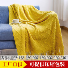 Knitted blanket, sofa blanket, cover blanket, fringed thin blanket, office air conditioning blanket, bay window blanket, summer nap blanket, small blanket pic 5