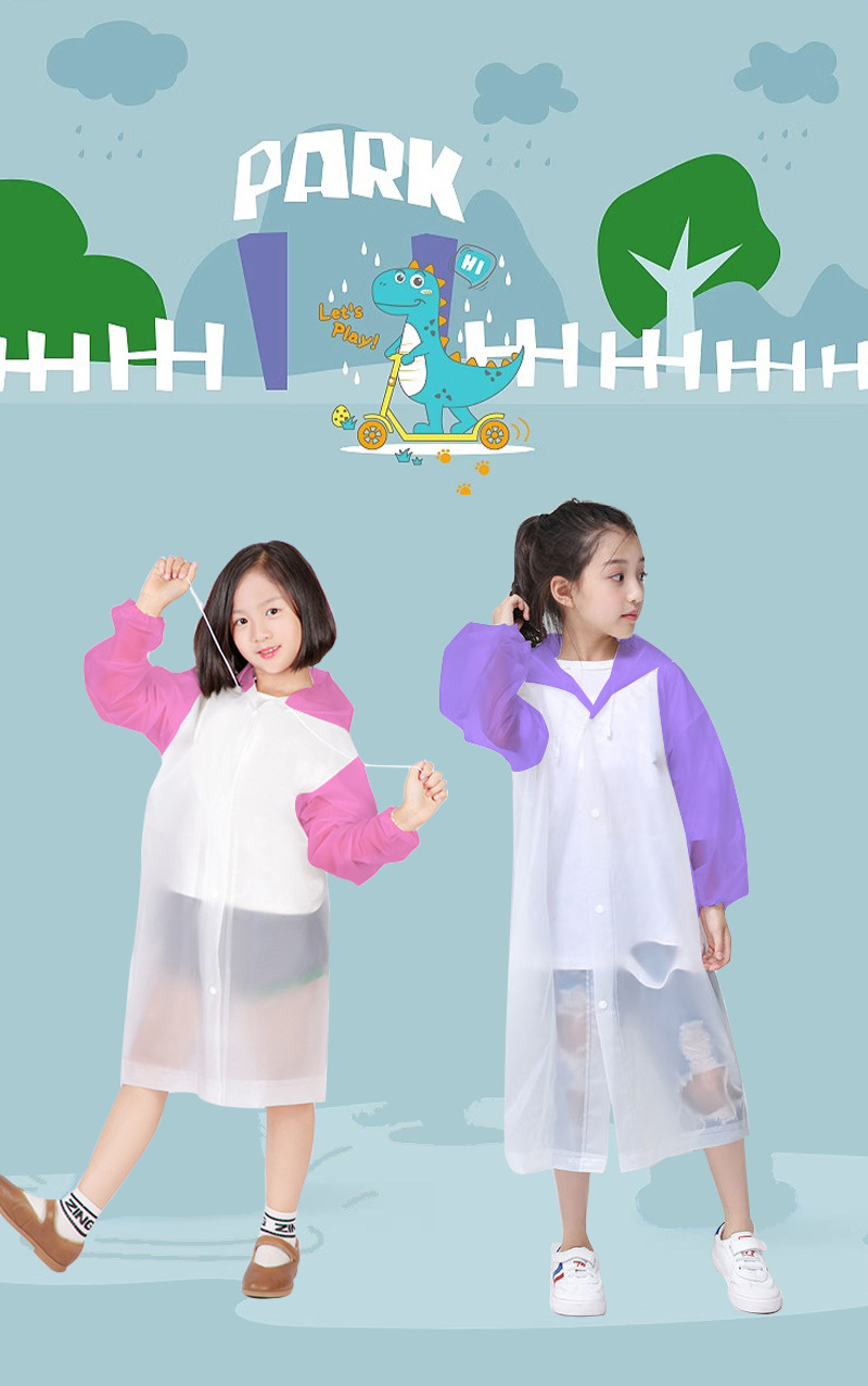 儿童专用EVA雨衣男女童儿童雨衣加厚中小学生连衣雨披旅游便携式详情9