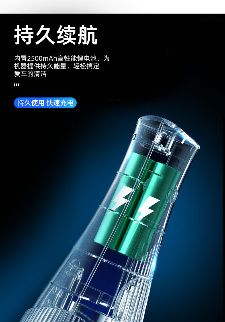 Wireless pet vacuum cleaner, 120W high power, car and home dual-purpose handheld rechargeable dry and wet vacuum cleaner pic 22