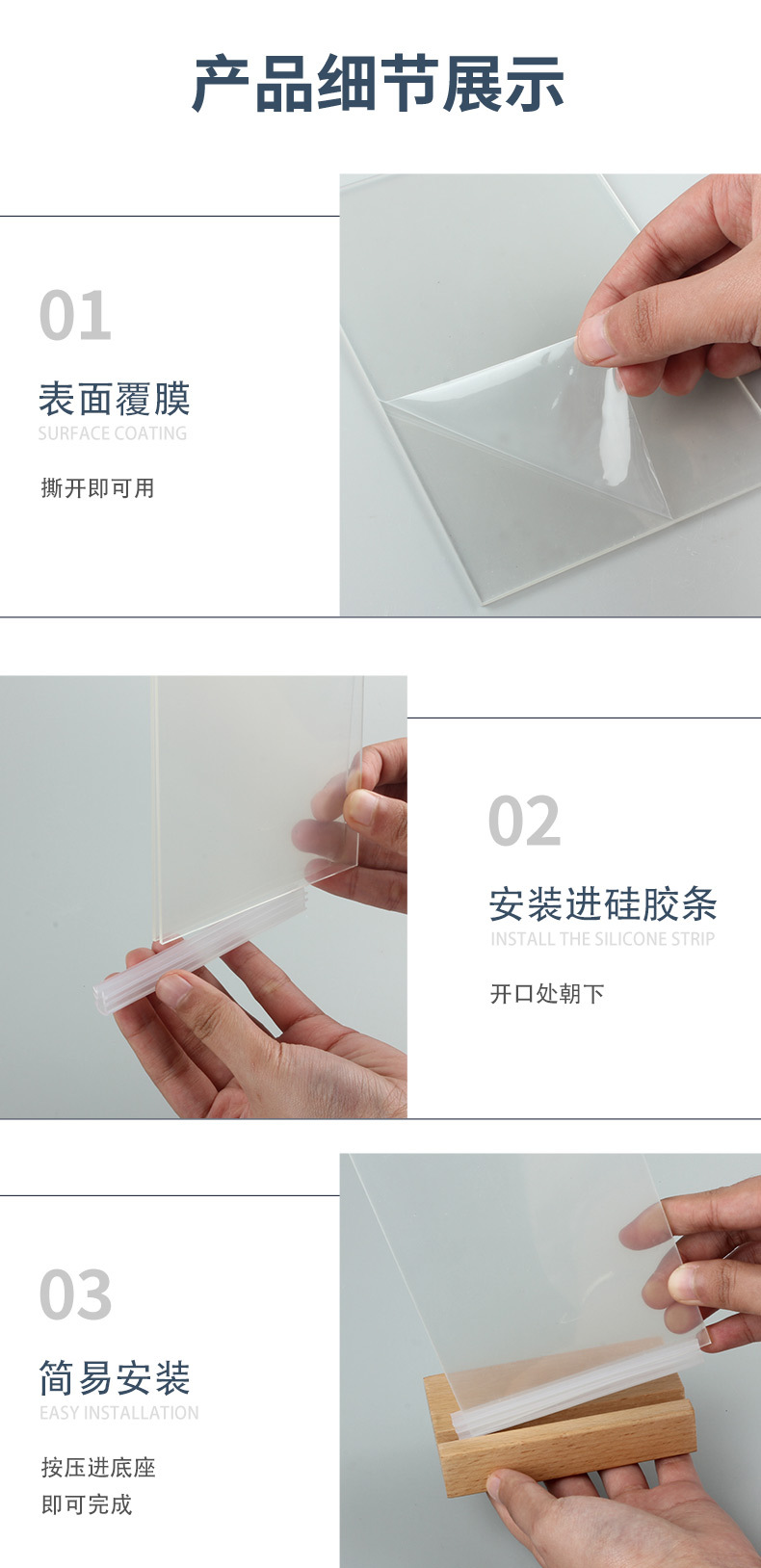 L-shaped beech wood table sign, table card, acrylic A4, milk tea shop menu, wooden table sign, wooden table tag, display stand base, tea drink store dish introduction, standing seat, coffee shop table sign display stand, Western restaurant dish description display support pic 4