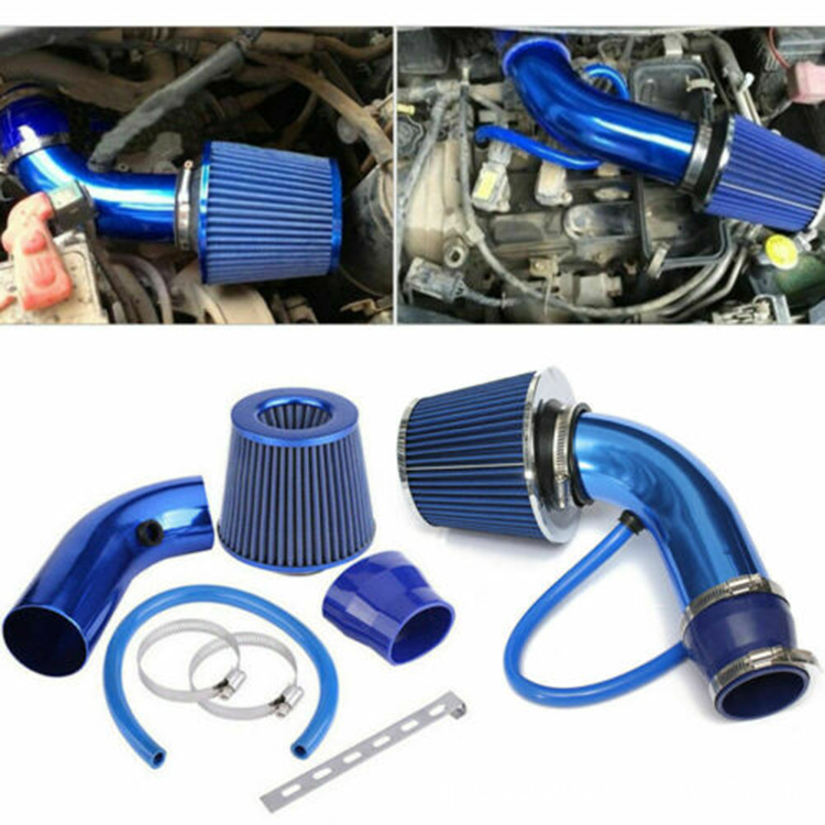 Automotive aluminum alloy cold air intake pipe kit 76mm high-flow air intake mushroom head universal kit pic 1