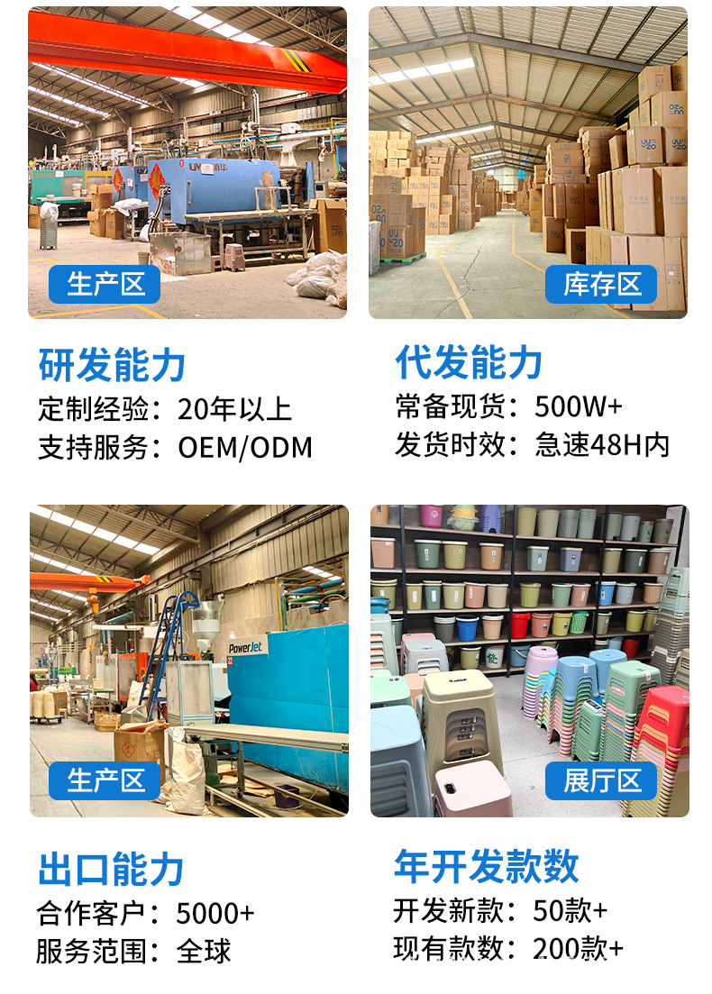 塑料垃圾桶家用压圈可印LOGO大容量圆形纸篓客厅塑料垃圾桶批发详情5