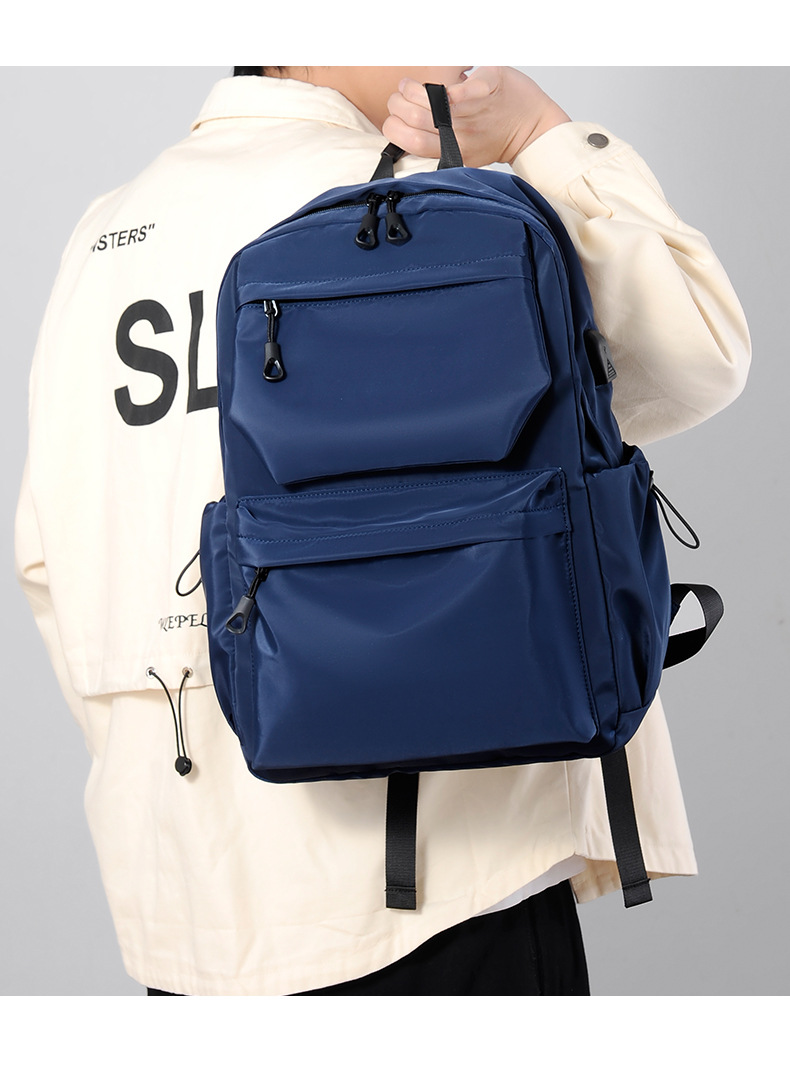潮牌双肩包男初中生高中大学生书包大容量旅行包休闲电脑背包男包详情12