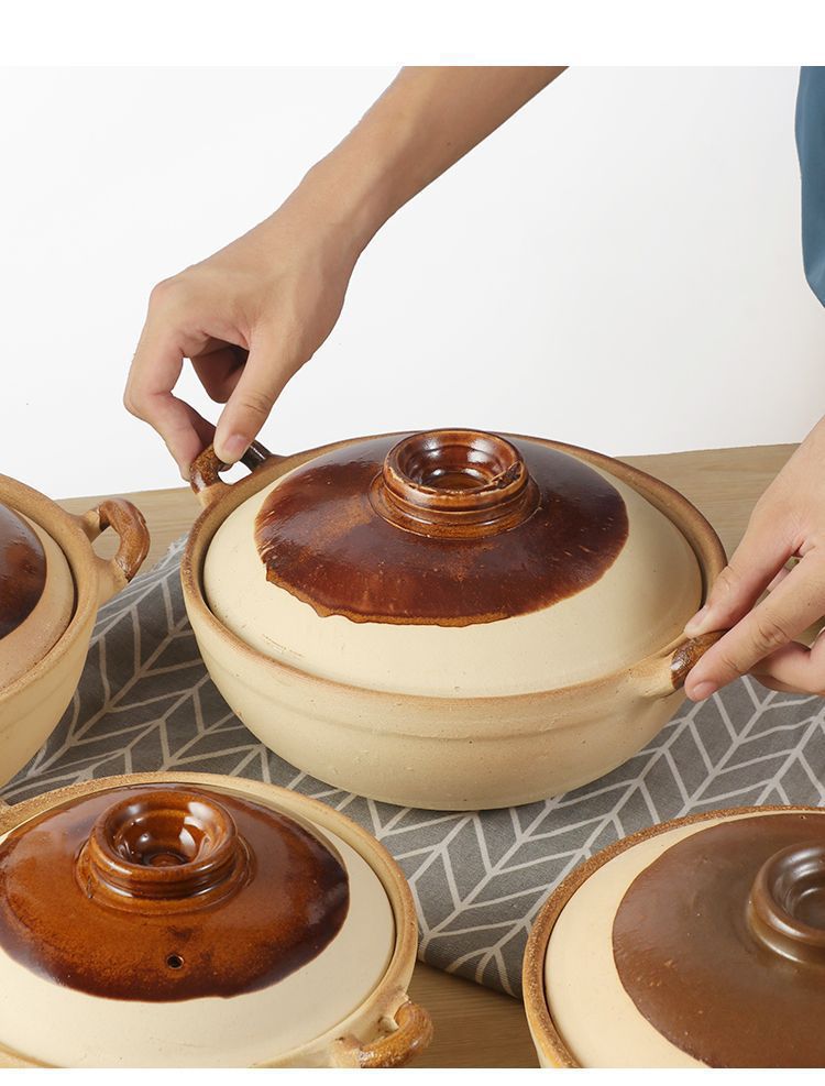 Traditional thick single-handle 煲仔饭 clay pot, clay pot, jelly pot, clay pot, raw jelly pot, fish pic 12