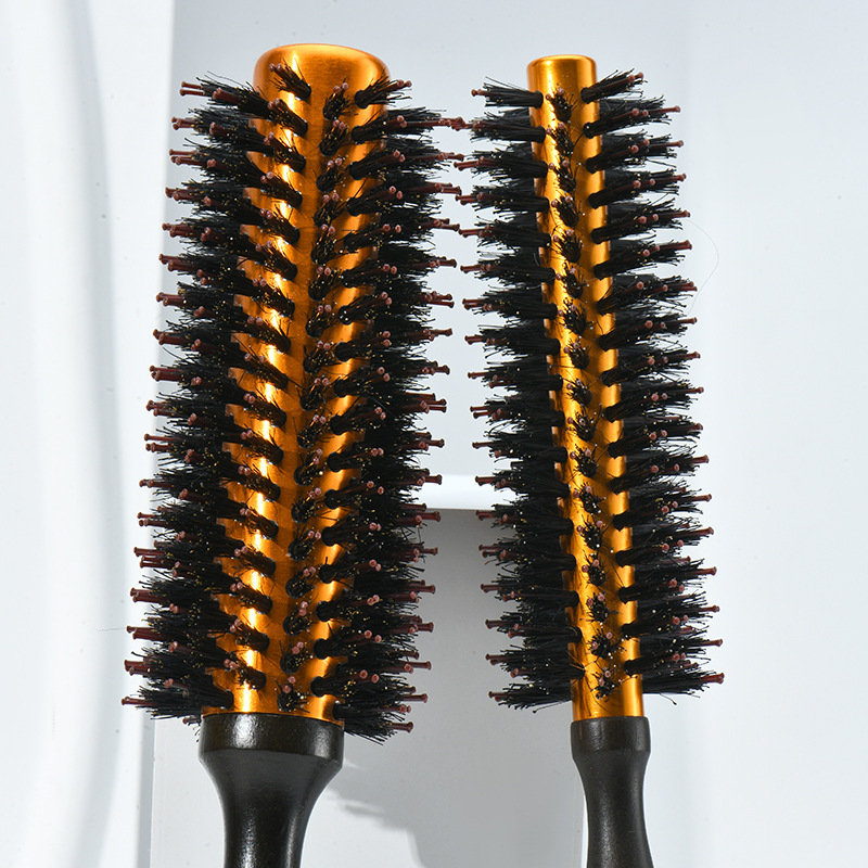 Pig bristle nylon holwood roller comb, large wave-shaped comb, clean and heat-resistant curling comb, fluffy shaped roller comb pic 3