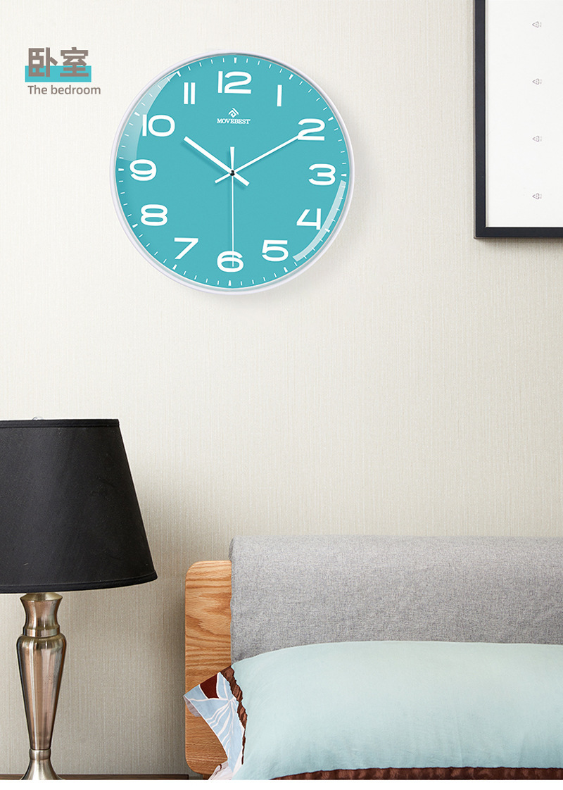 12-inch living room wall clock, simple and elegant household plastic clock, silent quartz clock, wall watch, Nordic light luxury wall clock pic 13