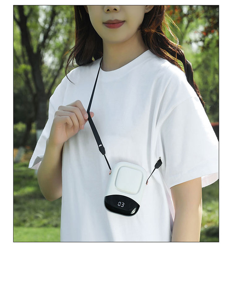 New waist-hanging fan, portable USB neck-hanging fan, outdoor construction site, strong wind force, large capacity, mini and compact pic 17