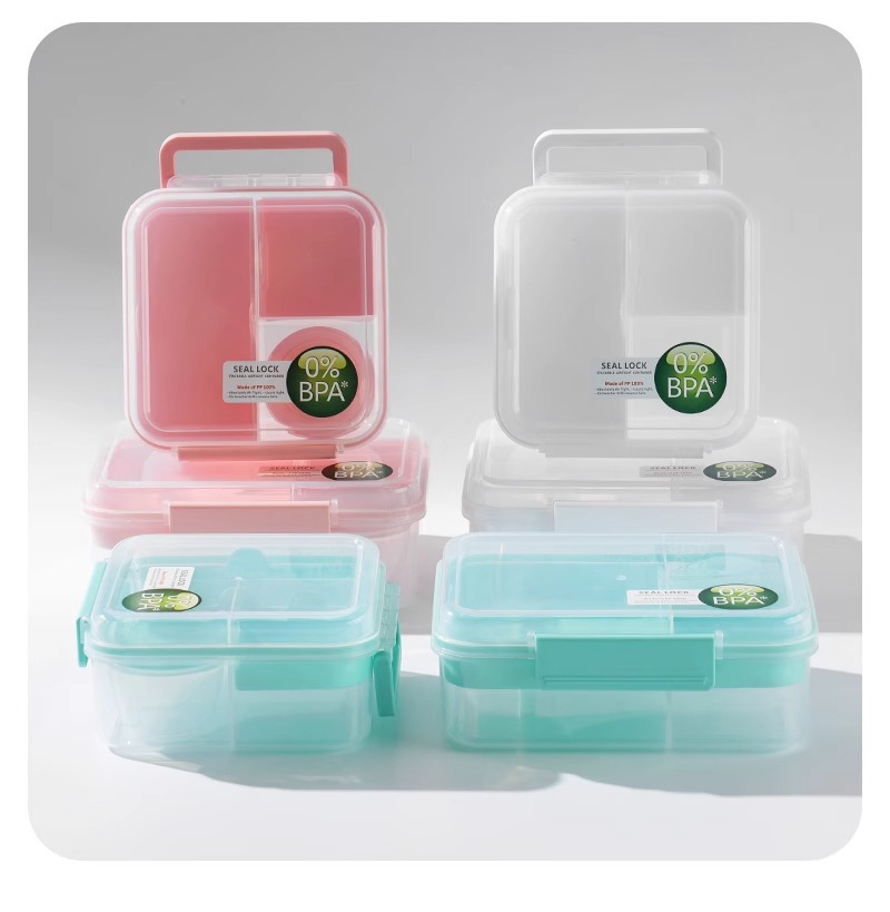 Portable food storage box, outdoor fruit box, portable salad box with dipping sauce, compartments bento box, lunch box for work pic 18