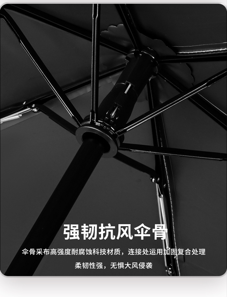 Ultra-light, retractable, safe, anti-rebound, automatic all-weather umbrella, UV-resistant black rubber sun protection and shading sun umbrella pic 13