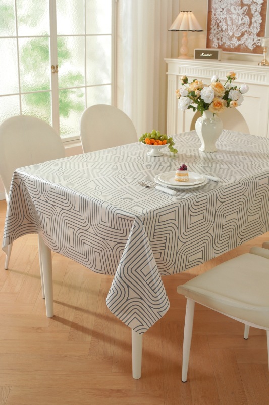 TPU faux linen printed rectangular tablecloth, no-wash, waterproof, oil-proof, heat-resistant, light luxury dining table and coffee table fabric home tablecloth pic 26