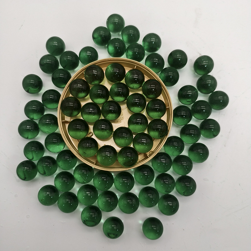 Deep green glass beads, scattered beads, pendants, small pieces, liu-shaped marbles, special sale, decorative landscape glass packaging materials, factory direct sales pic 2