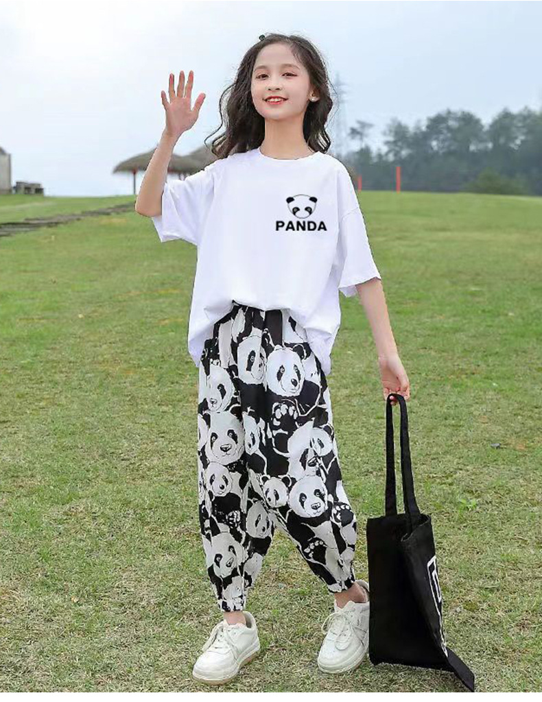 女童夏装2025新款短袖t恤夏款中大童洋气时髦衣服儿童夏季套装潮详情9