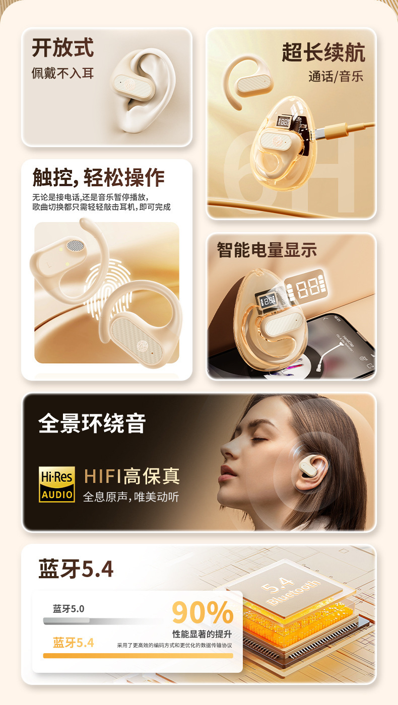 Wholesale of the new cross-border PRO49 over-ear aemai Bluetooth headphones with ultra-long battery life, HIFI sound quality and intelligent digital display pic 3