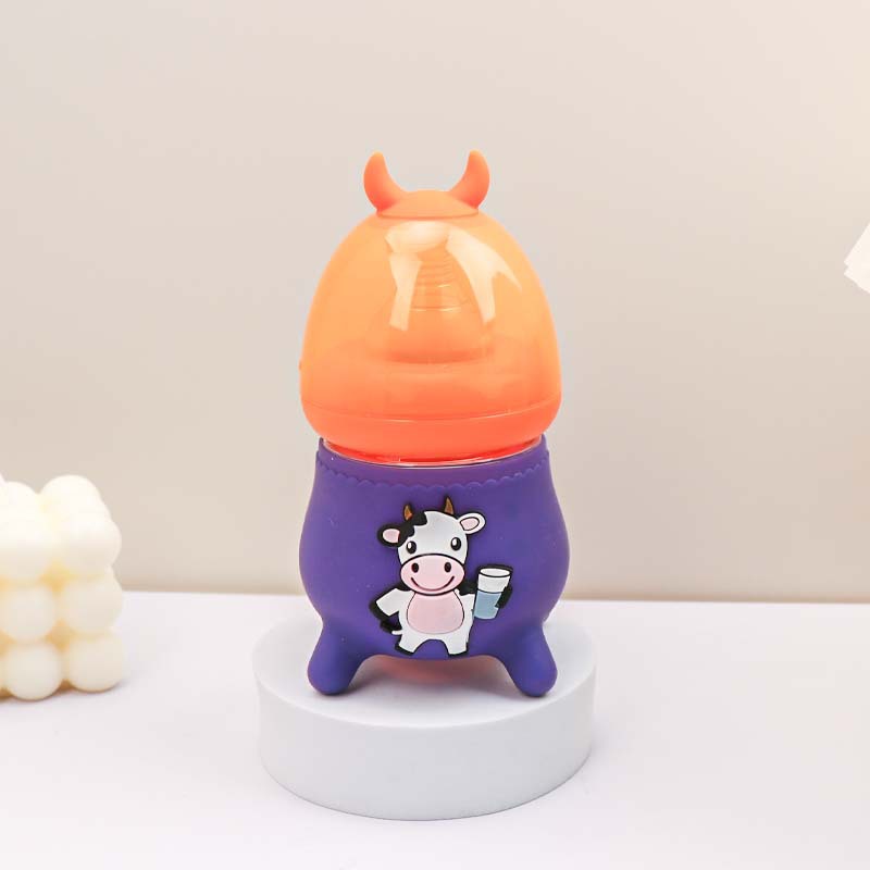 新生婴儿用牛牛玻璃奶瓶0-6个月防呛奶仿母乳奶嘴防吐奶初生儿详情6