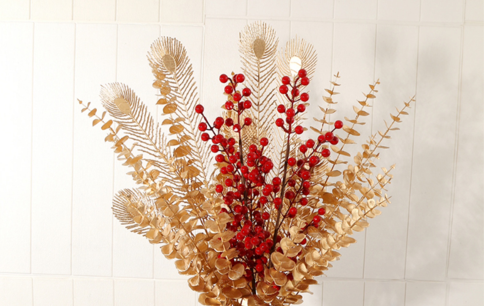 红果果仿真花福桶diy插花仿真冬青果新年装饰花年宵花批发详情14